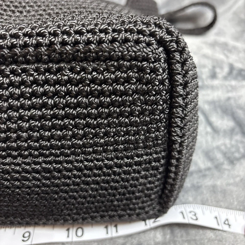 Vintage The Sak Black‎ Hobo Purse Shoulder Bag Woven Knit Rectangle Retro Y2K